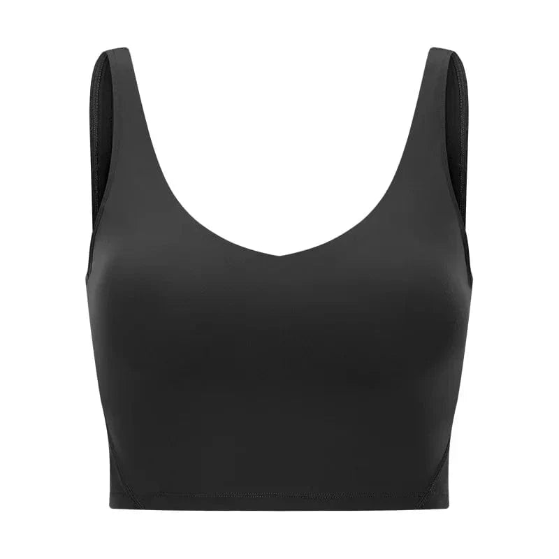 SHINBENE Women's V-neck Slimming Fitness Long-sleeve Padded Short-sleeve Sports Bra Yoga Bra Classic Athletic Tank Top - A-1 Thread Vault