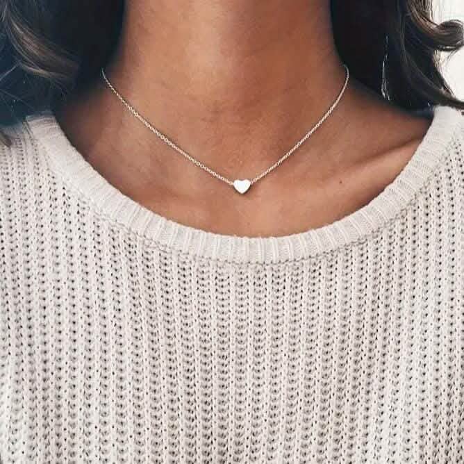 Simple Exquisite Heart-Shaped Pendant Alloy Necklace - A-1 Thread Vault