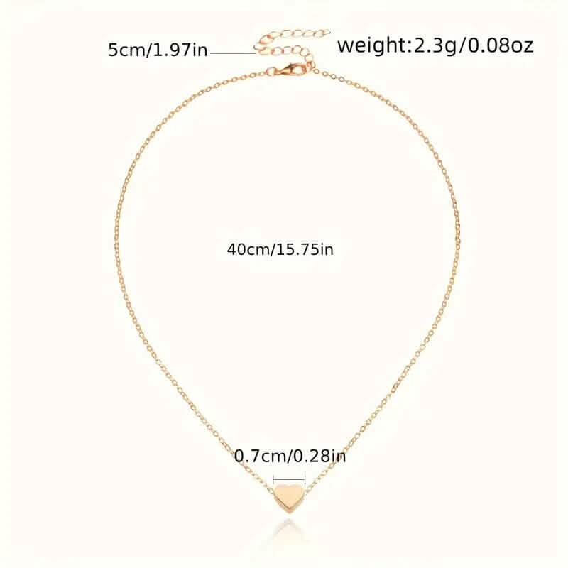 Simple Exquisite Heart-Shaped Pendant Alloy Necklace - A-1 Thread Vault