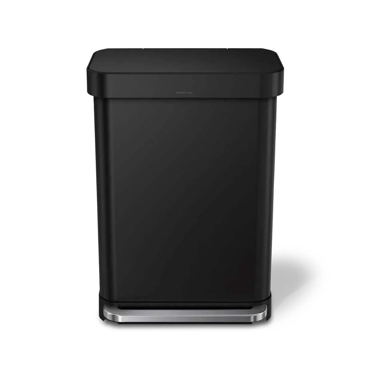simplehuman 55-Liter Matte Black Indoor Kitchen Hinged Lid Trash Can - A-1 Thread Vault