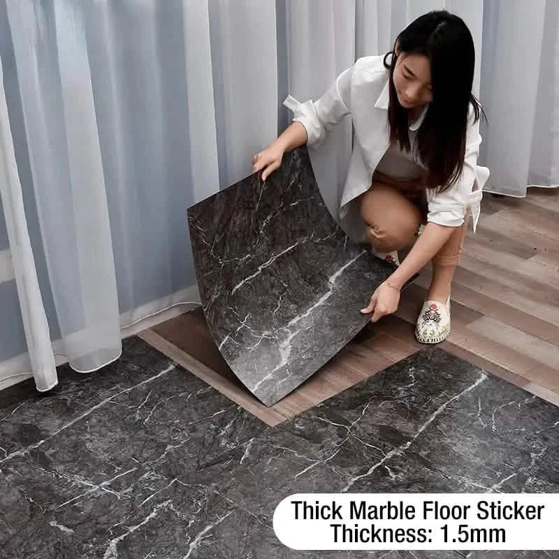 Simulated Thick Marble Tile Floor Self-adhesive Sticker - A-1 Thread Vault