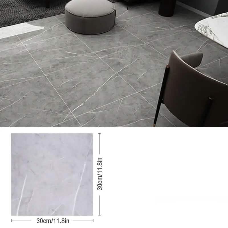 Simulated Thick Marble Tile Floor Self-adhesive Sticker - A-1 Thread Vault