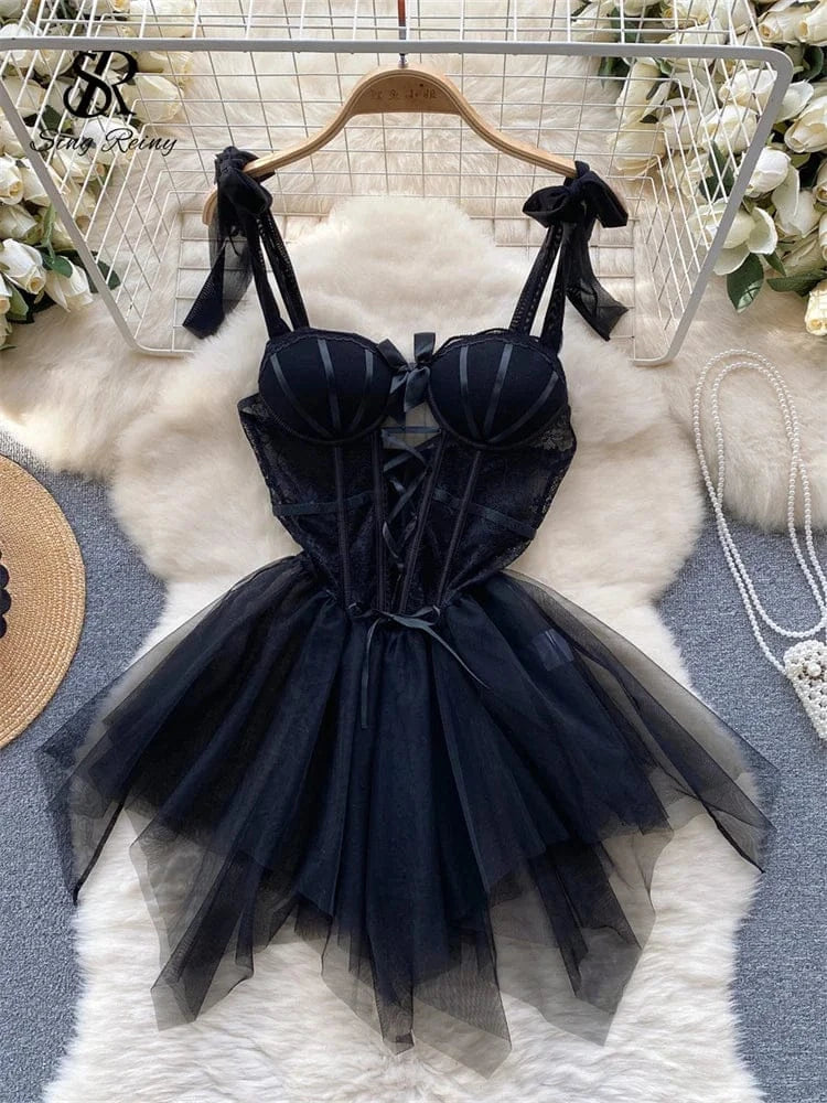 SINGREINY Sexy Role Play Wedding Dress Female Spaghetti Strap Sheath Sleepwear Nightwear Women Lace Spliced Gauze Erotic Pajamas - A-1 Thread Vault