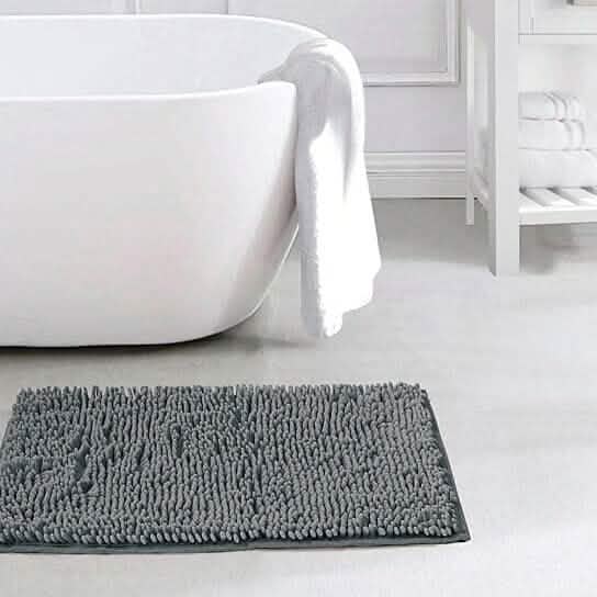 Slip-Resistant Shag Anna Chenille Soft Absorbent Bath Mat Bathroom Rug 17" x 24" - A-1 Thread Vault
