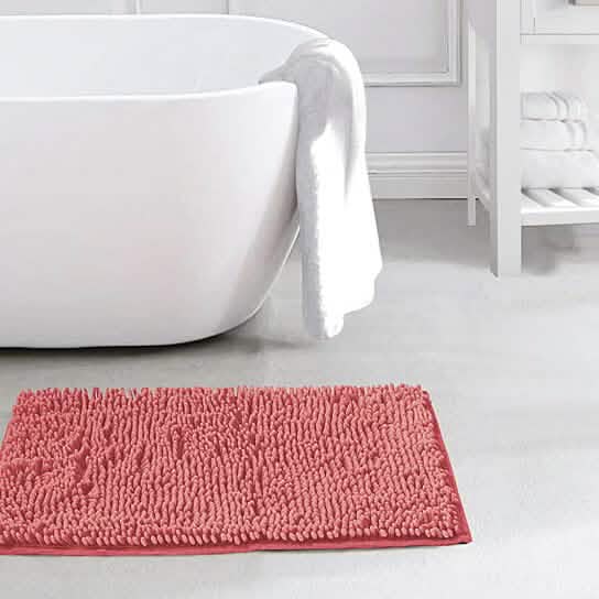 Slip-Resistant Shag Anna Chenille Soft Absorbent Bath Mat Bathroom Rug 17" x 24" - A-1 Thread Vault