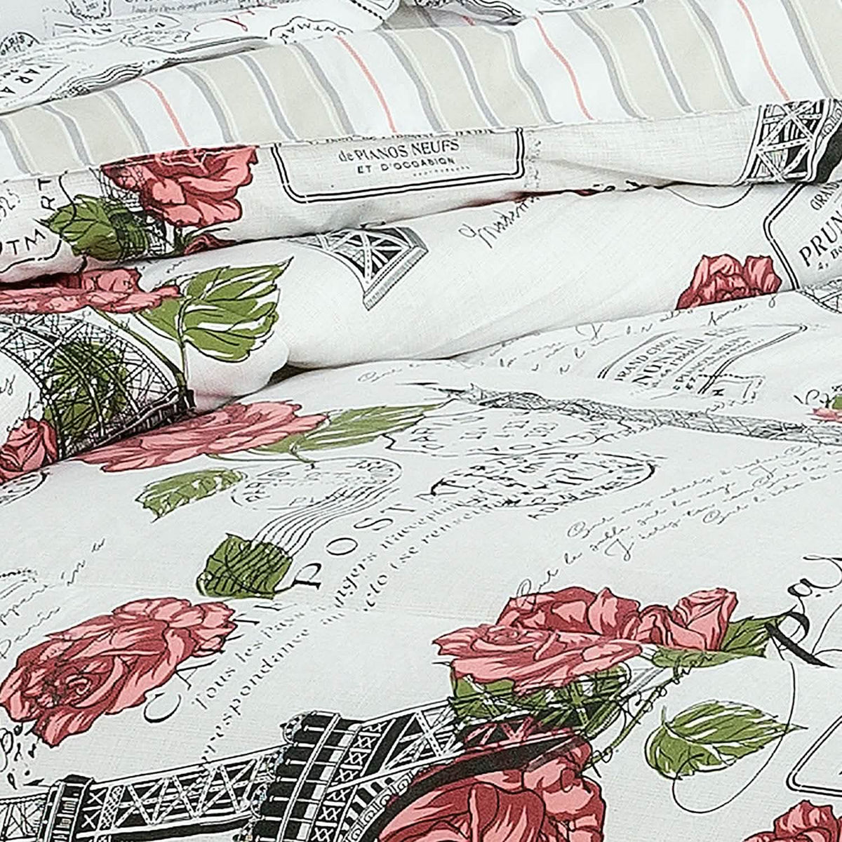 Sloane Street Paris Rose Eiffel Tower Reversible Bed in a Bag - A-1 Thread Vault