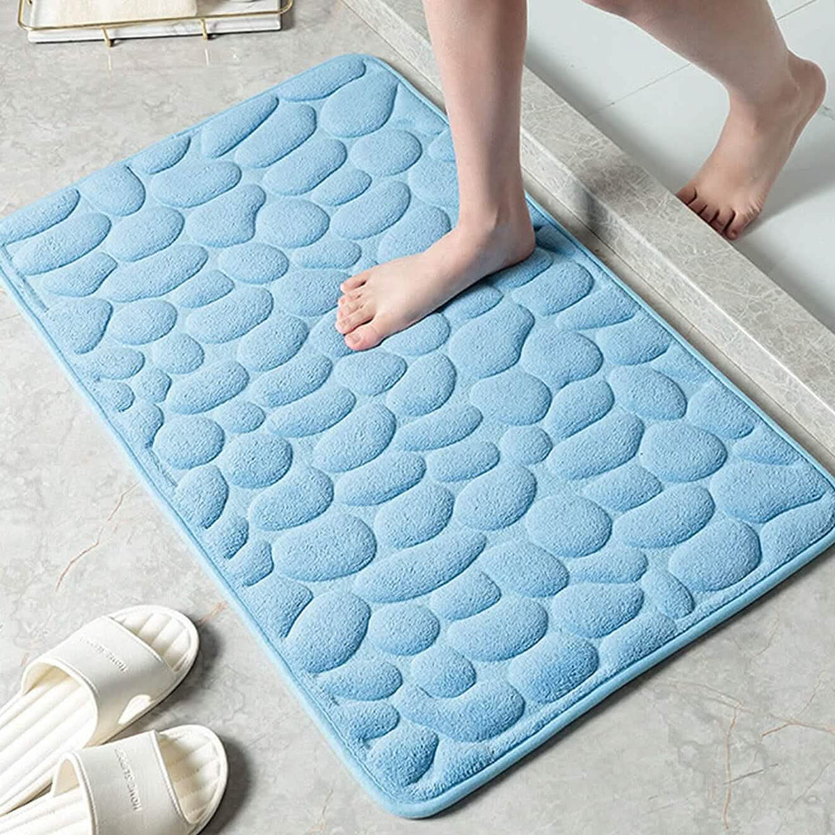 Soft Memory Foam Non Slip Cobblestone Embossing Bath Mat - A-1 Thread Vault