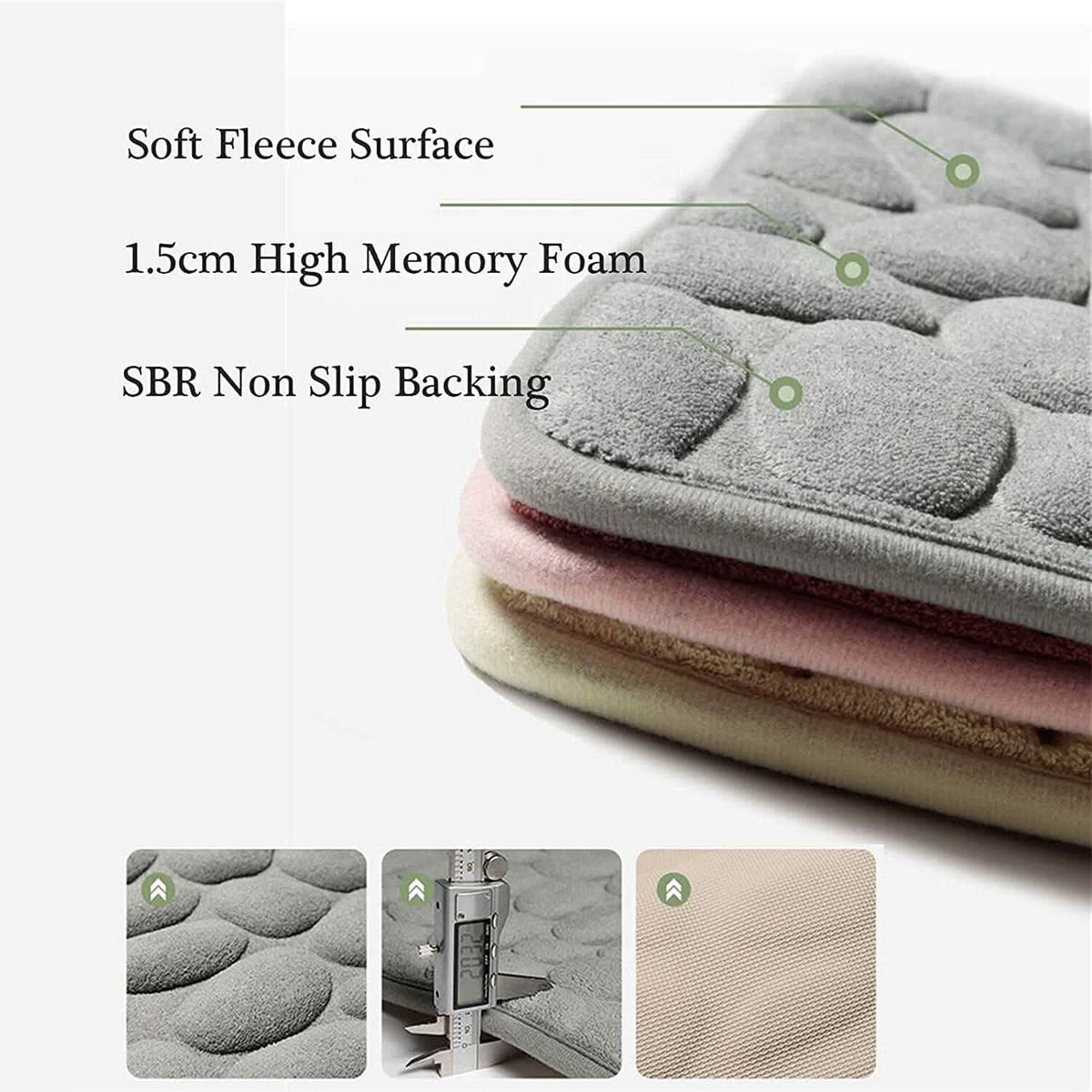 Soft Memory Foam Non Slip Cobblestone Embossing Bath Mat - A-1 Thread Vault