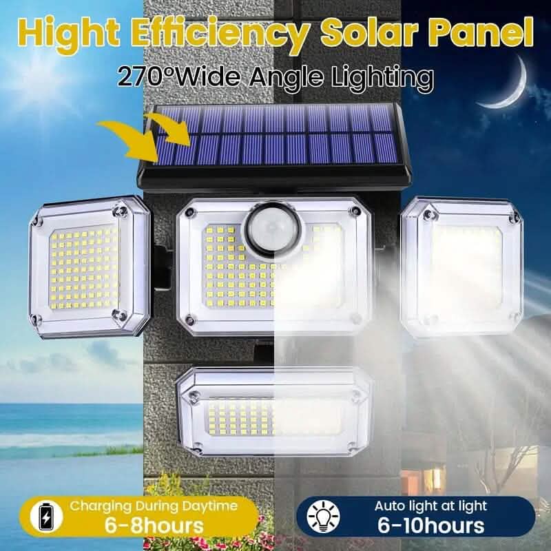 Solar Outdoor Lights 333 LEDs Motion Sensor Lights 4 Heads - A-1 Thread Vault