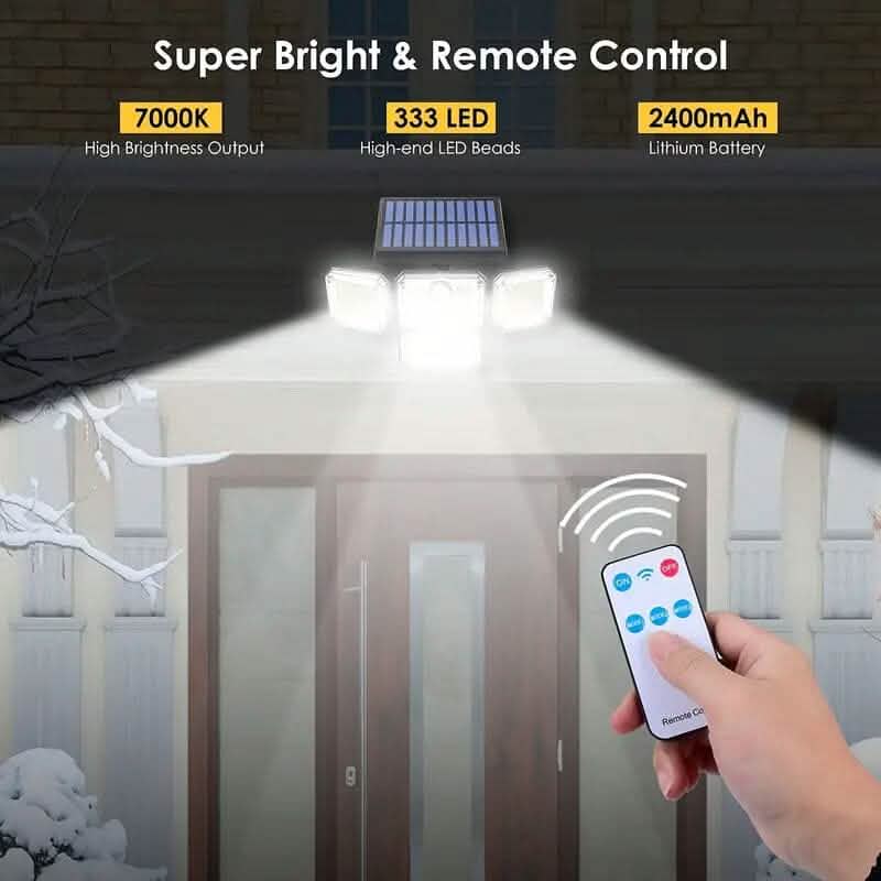 Solar Outdoor Lights 333 LEDs Motion Sensor Lights 4 Heads - A-1 Thread Vault