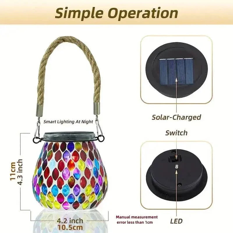 Solar Outdoor Mosaic Lantern - A-1 Thread Vault