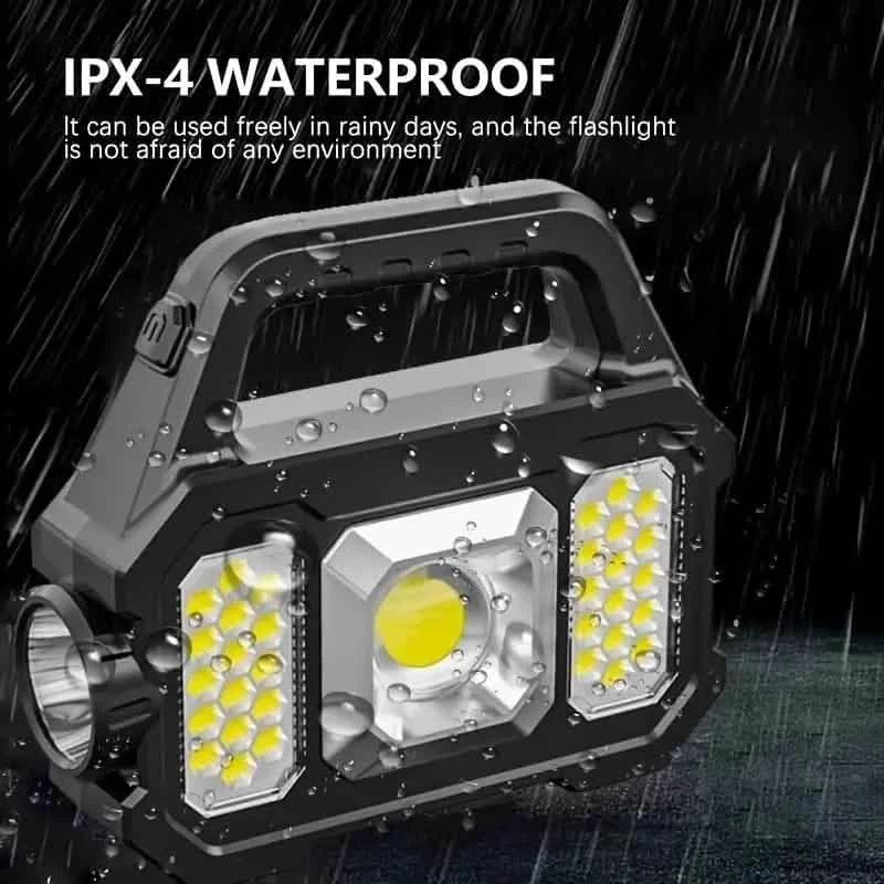 Solar Portable Flashlight & Handheld Searchlight with Side Lights - A-1 Thread Vault