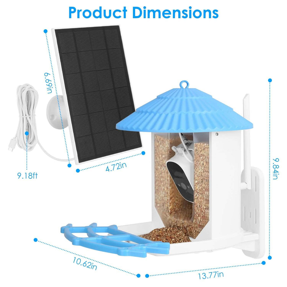Solar Powered Smart Bird Feeder with PIR Motion AI Two-Way Audio - A-1 Thread Vault