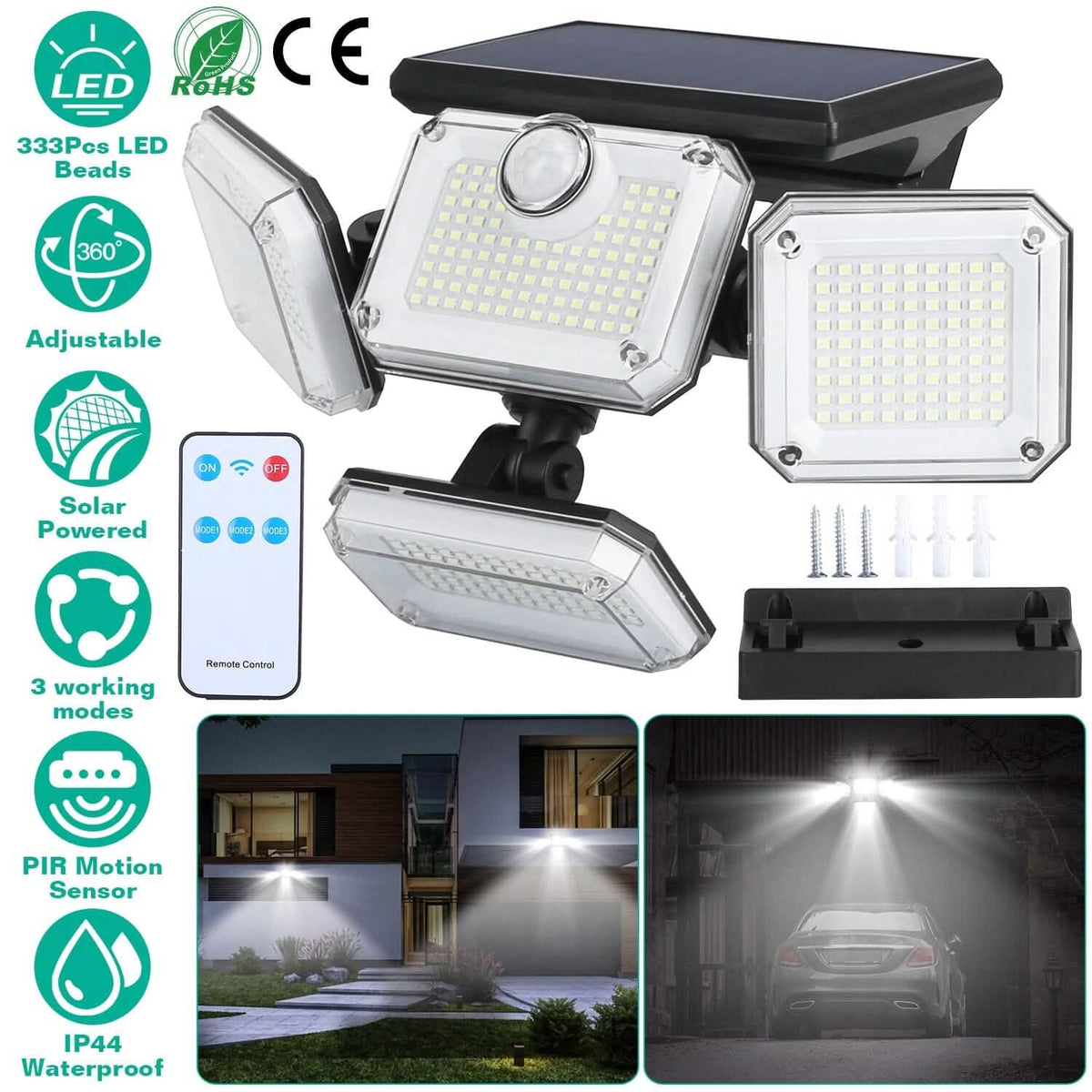 Solar Powered Wall Lights Outdoor Motion Sensor Lamps - A-1 Thread Vault