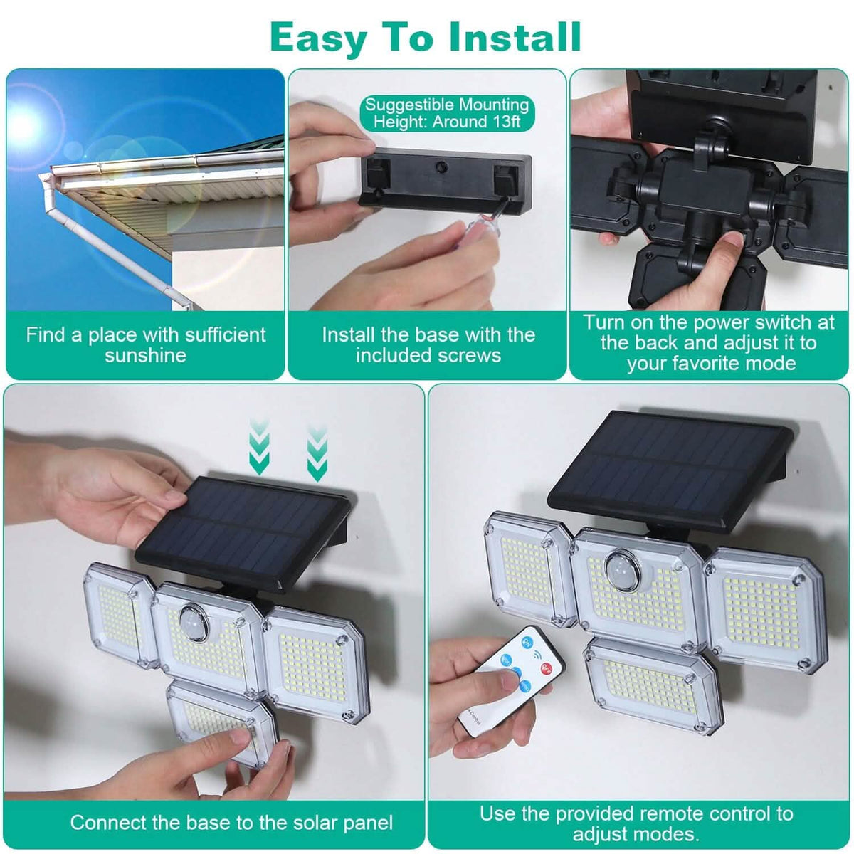 Solar Powered Wall Lights Outdoor Motion Sensor Lamps - A-1 Thread Vault