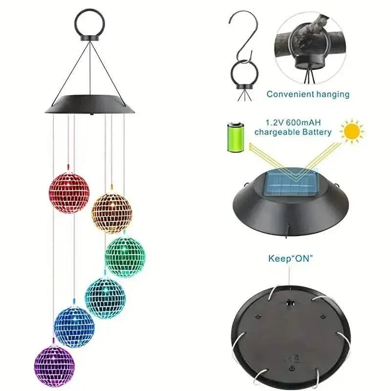 Solar Wind Chimes Light - Mobile Hanging LED Light, Color Changing Wind Chime - A-1 Thread Vault