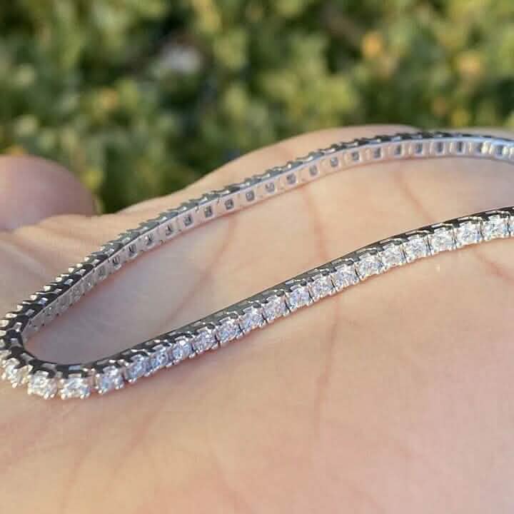 Solid 14K White Gold 2.13 CTW 100% Natural Diamond Tennis Bracelet - A-1 Thread Vault