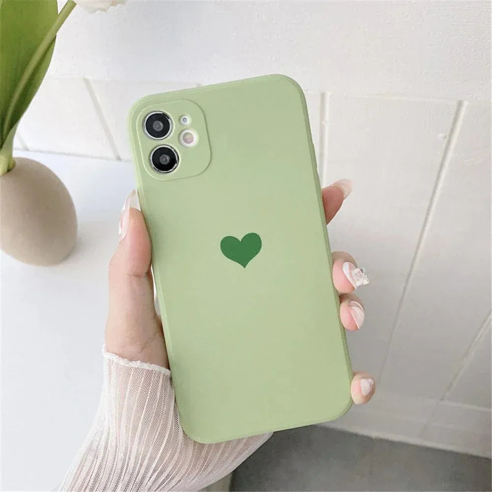 Solid Color Love Heart iPhone Case - A-1 Thread Vault