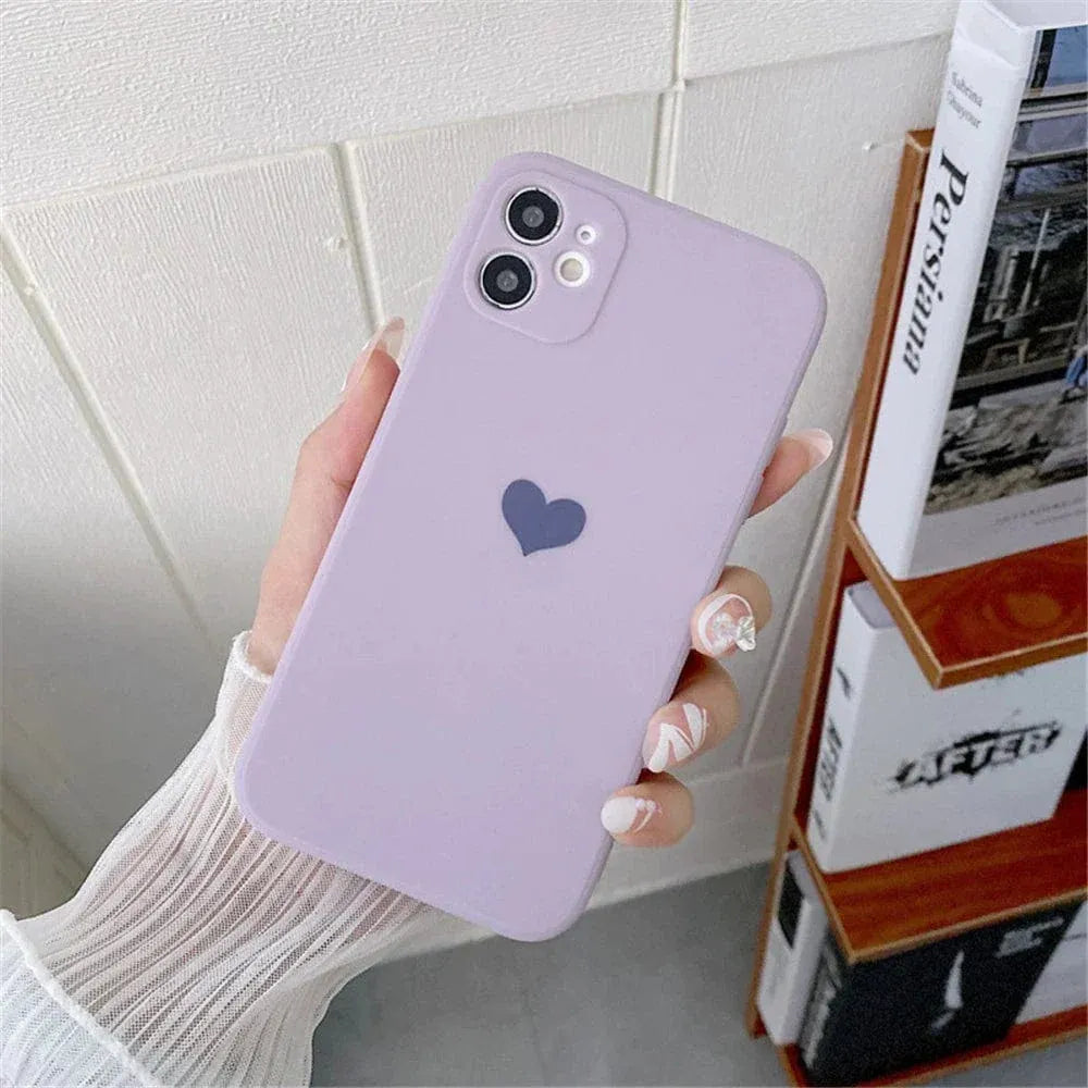 Solid Color Love Heart iPhone Case - A-1 Thread Vault