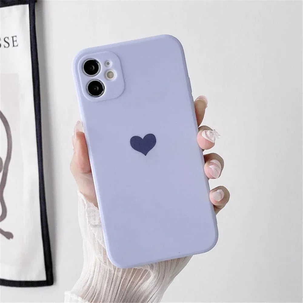 Solid Color Love Heart iPhone Case - A-1 Thread Vault