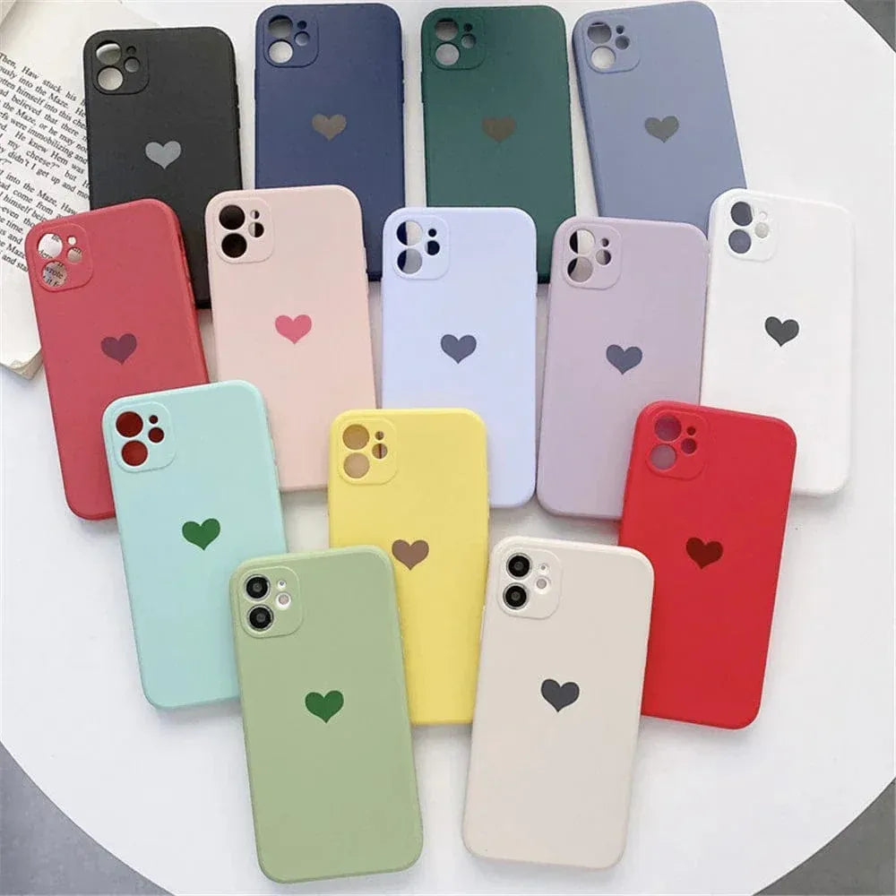 Solid Color Love Heart iPhone Case - A-1 Thread Vault