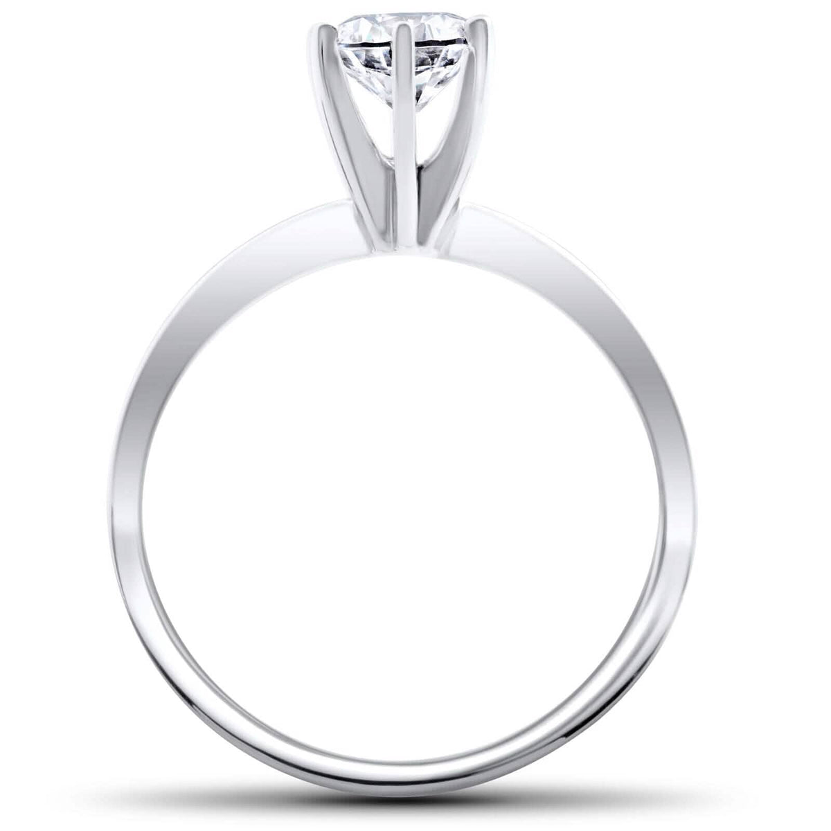 Solitaire Diamond Engagement Ring 1/4ct 14k White Gold Round Brilliant Cut - A-1 Thread Vault