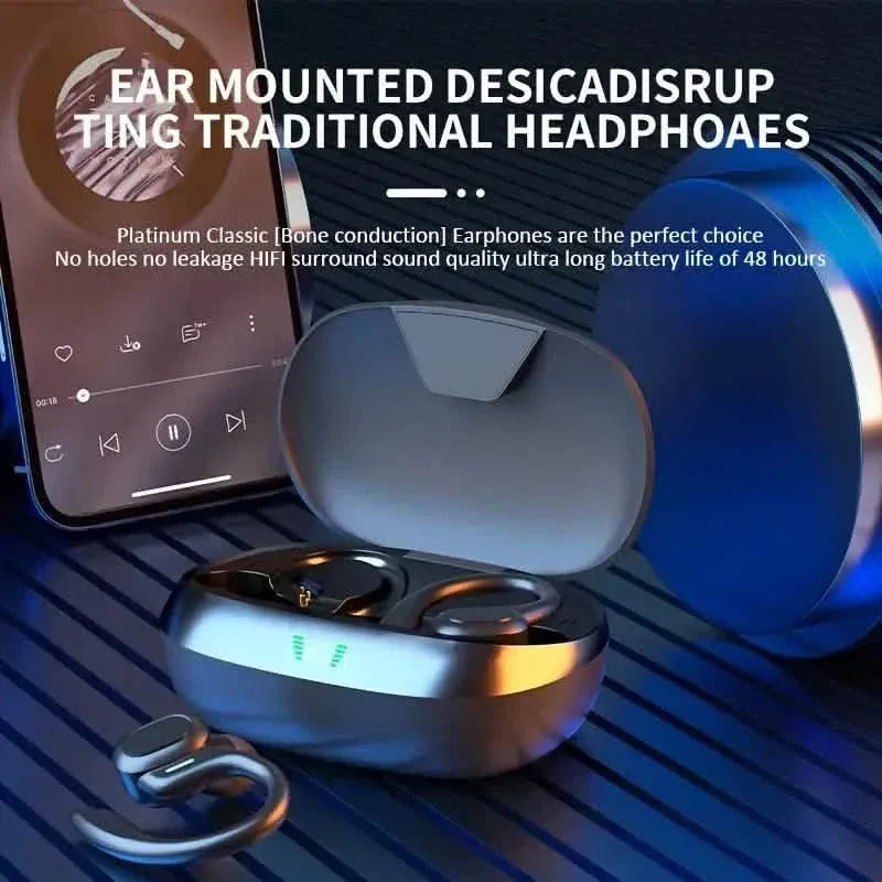 SP16 Wireless Earbuds Headphones with Microphone, Sports Earhook and LED Display Charging Case - A-1 Thread Vault