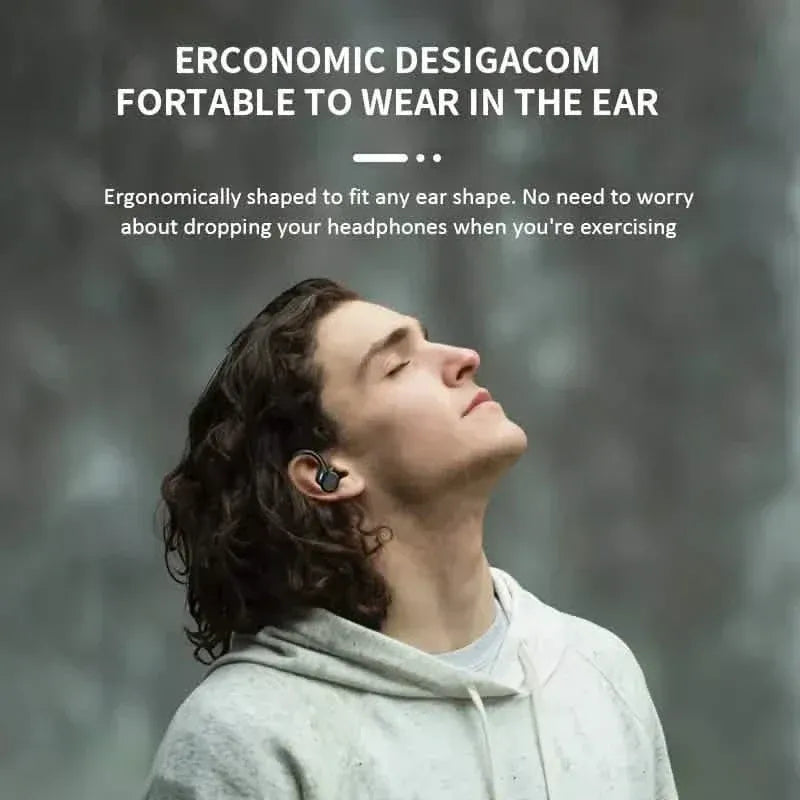 SP16 Wireless Earbuds Headphones with Microphone, Sports Earhook and LED Display Charging Case - A-1 Thread Vault