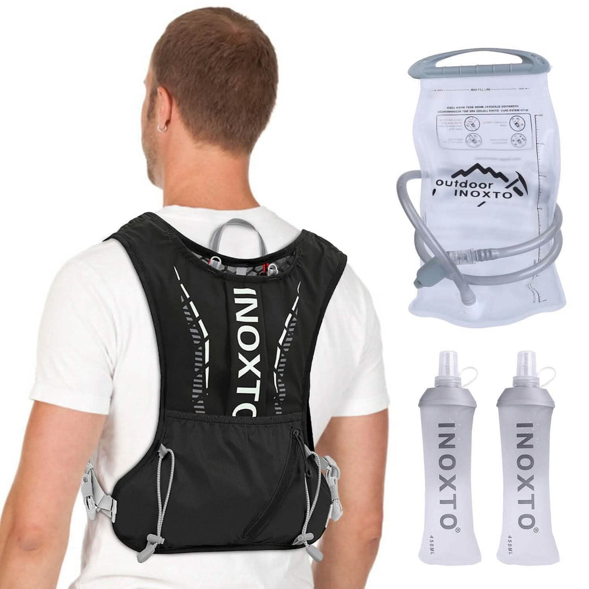 Sport Hydration Vest Running Backpack with 15oz, 50oz Water Bladder - A-1 Thread Vault
