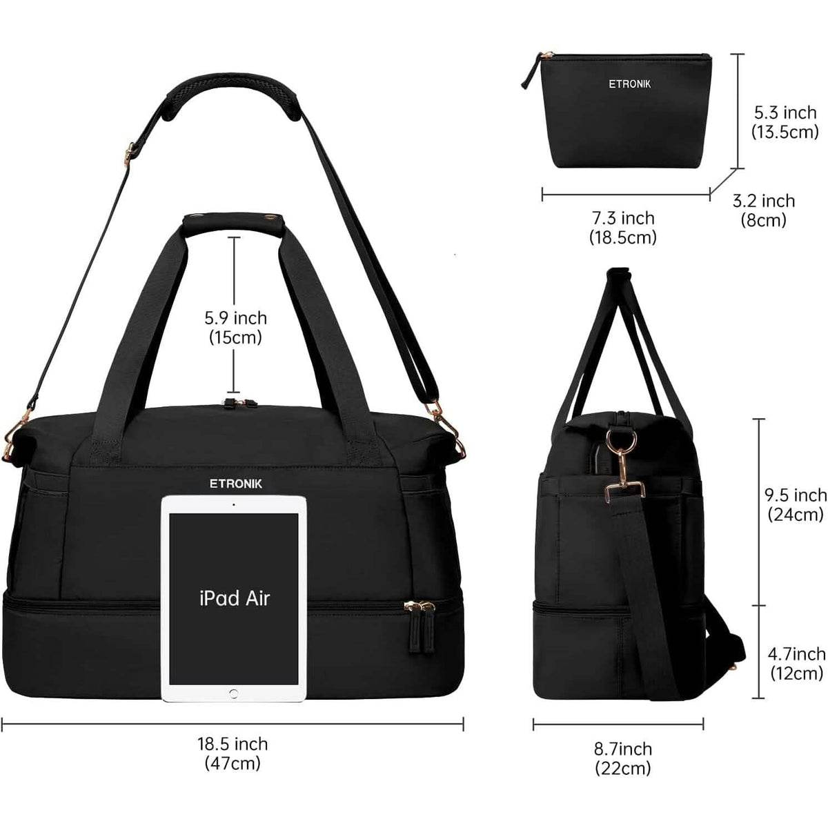 Sports Travel Duffel Bag with USB Charging Port - A-1 Thread Vault