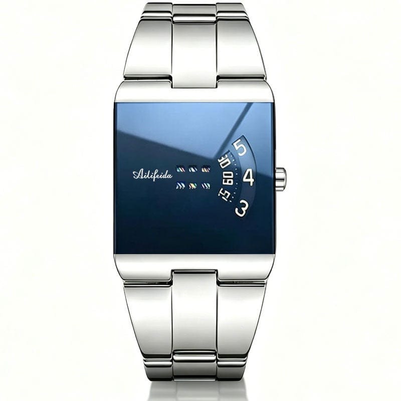 Square Quartz Waterproof Steel-band Luxury Mens Wristwatch - A-1 Thread Vault