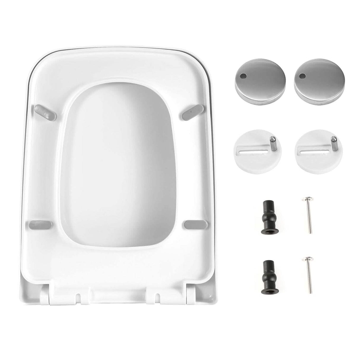 Square Toilet Seat with Grip-Tight Seat Bumpers - A-1 Thread Vault