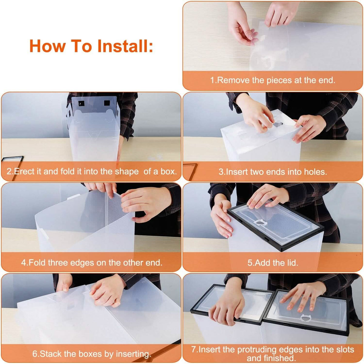 Stackable Shoe Storage Bin Transparent Dustproof - A-1 Thread Vault