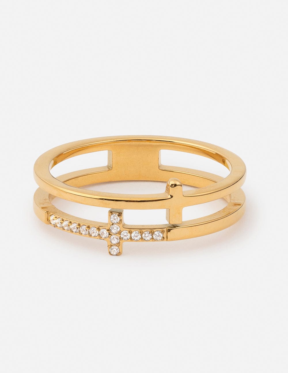Stacked Cross Gem Ring - A-1 Thread Vault