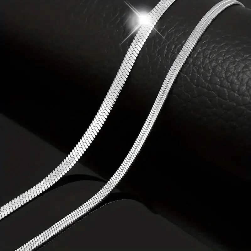 Stainless Steel Blade Unisex Flat Snake Clavicle Chain - A-1 Thread Vault