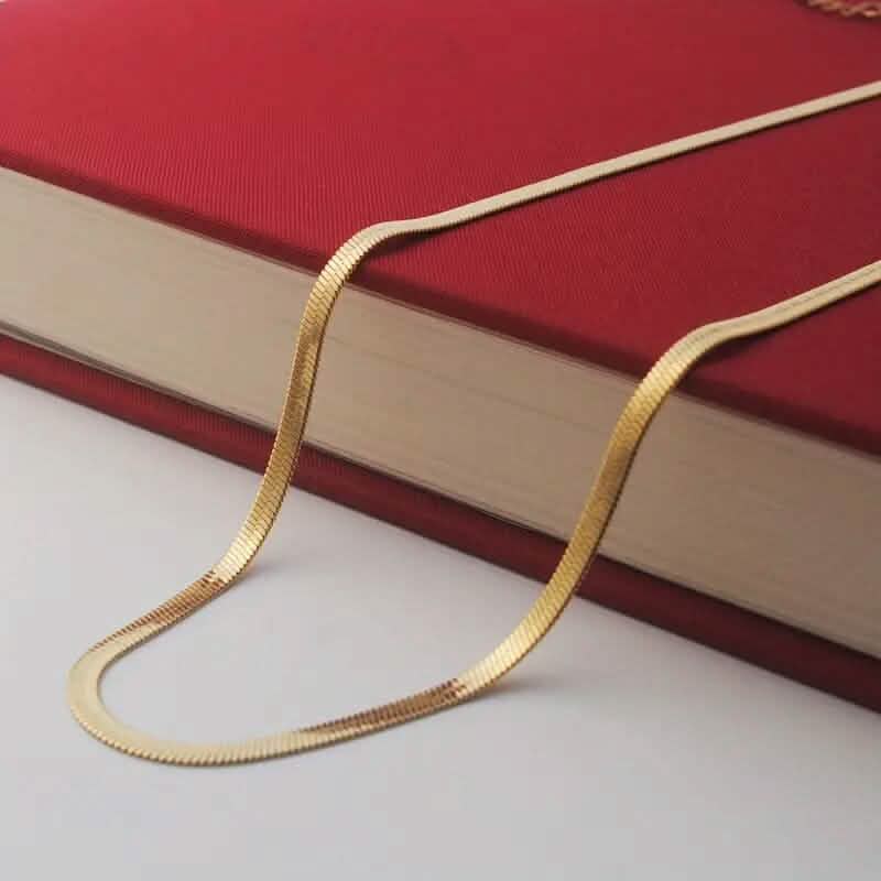 Stainless Steel Blade Unisex Flat Snake Clavicle Chain - A-1 Thread Vault