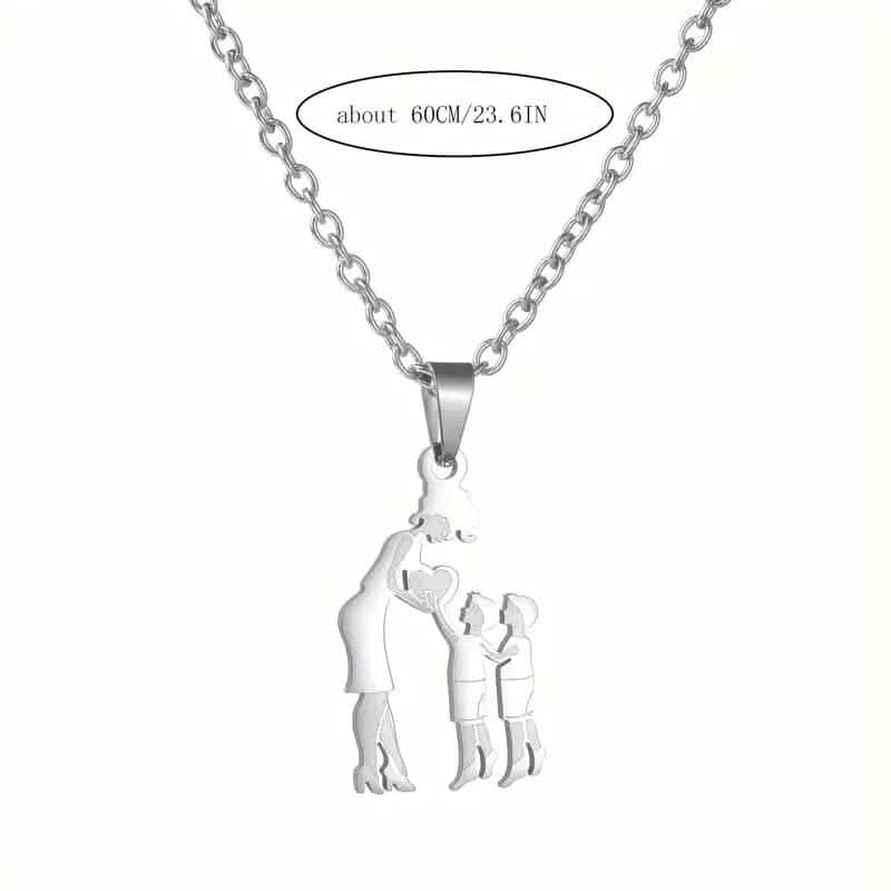 Stainless Steel Heartfelt Mother-Daughter-Son Necklace - A-1 Thread Vault