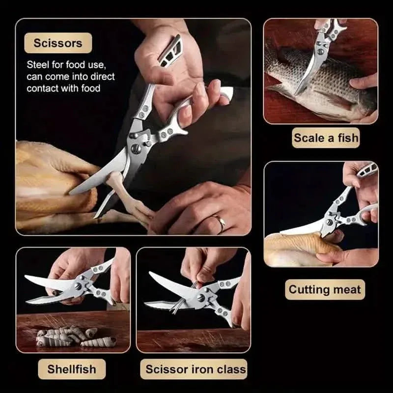Stainless Steel Heavy-Duty Kitchen Non-Slip Grip Scissors - A-1 Thread Vault
