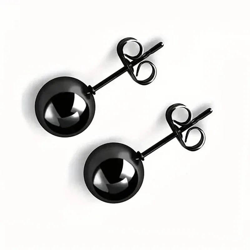 Stainless Steel Hypoallergenic Ball Shaped Stud Earrings - A-1 Thread Vault