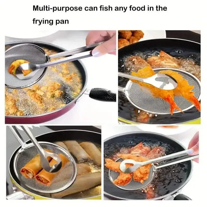 Stainless Steel Kitchen Strainer Tongs - High-Temperature Resistant - A-1 Thread Vault