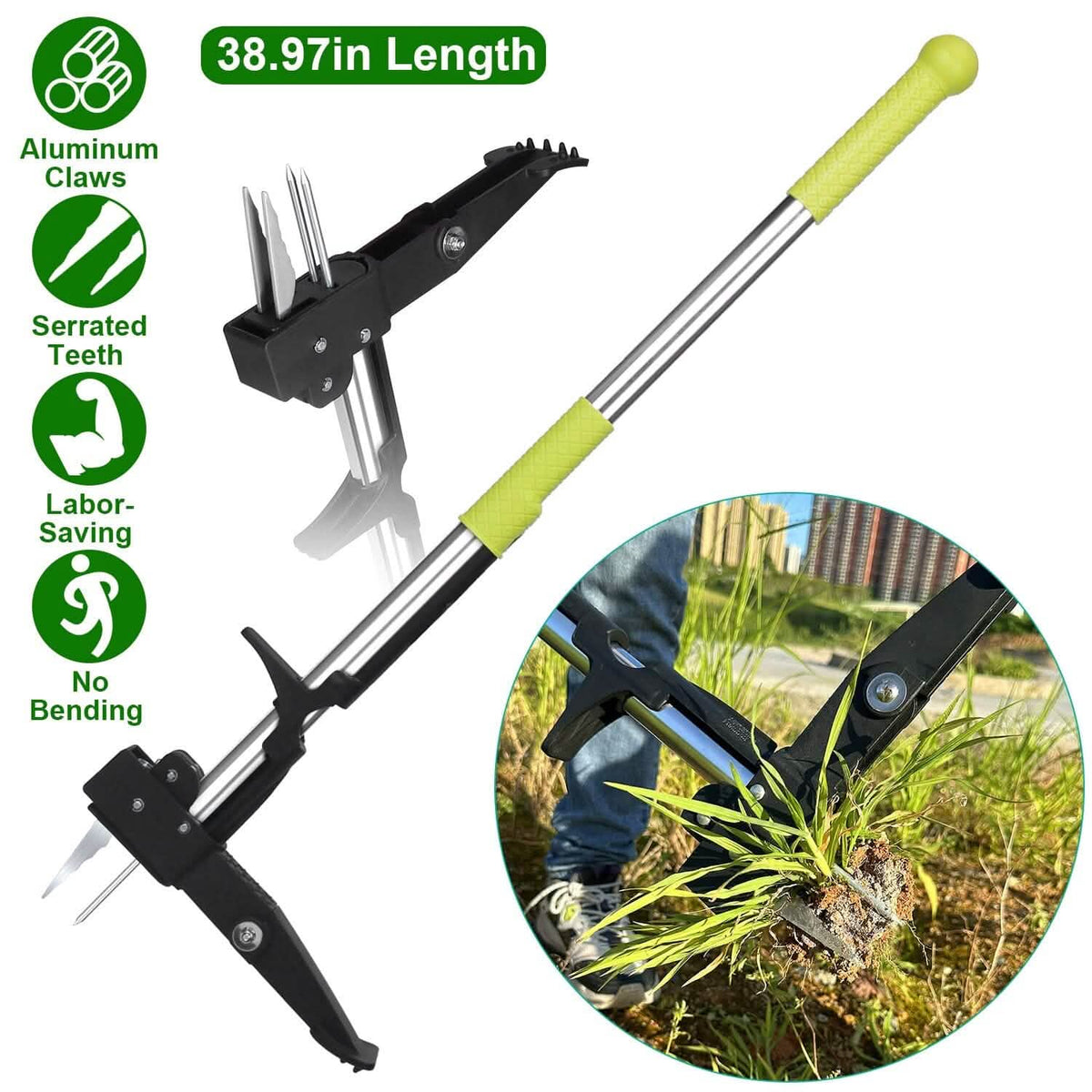 Standup Aluminum Weed Puller with 4 Claws - A-1 Thread Vault