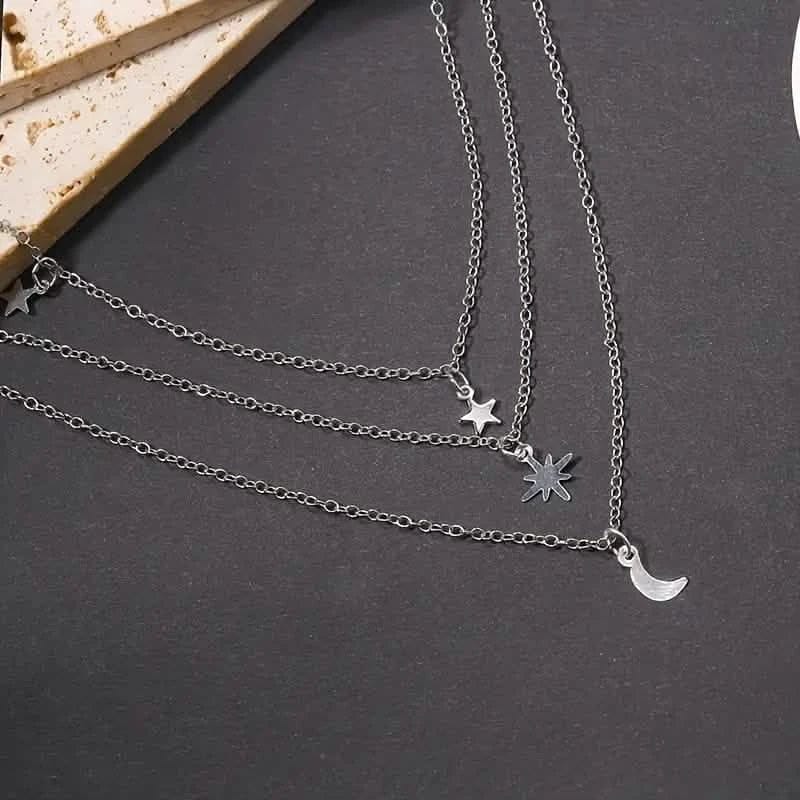 Star Moon Multi-layer Pendant Necklace - A-1 Thread Vault
