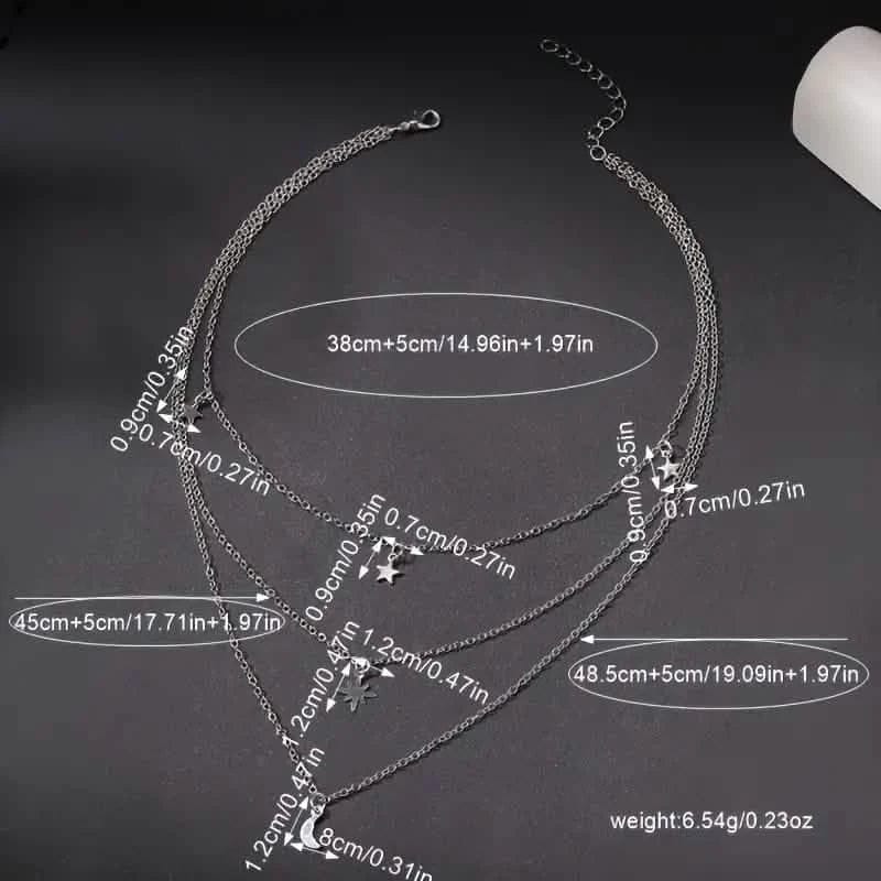 Star Moon Multi-layer Pendant Necklace - A-1 Thread Vault