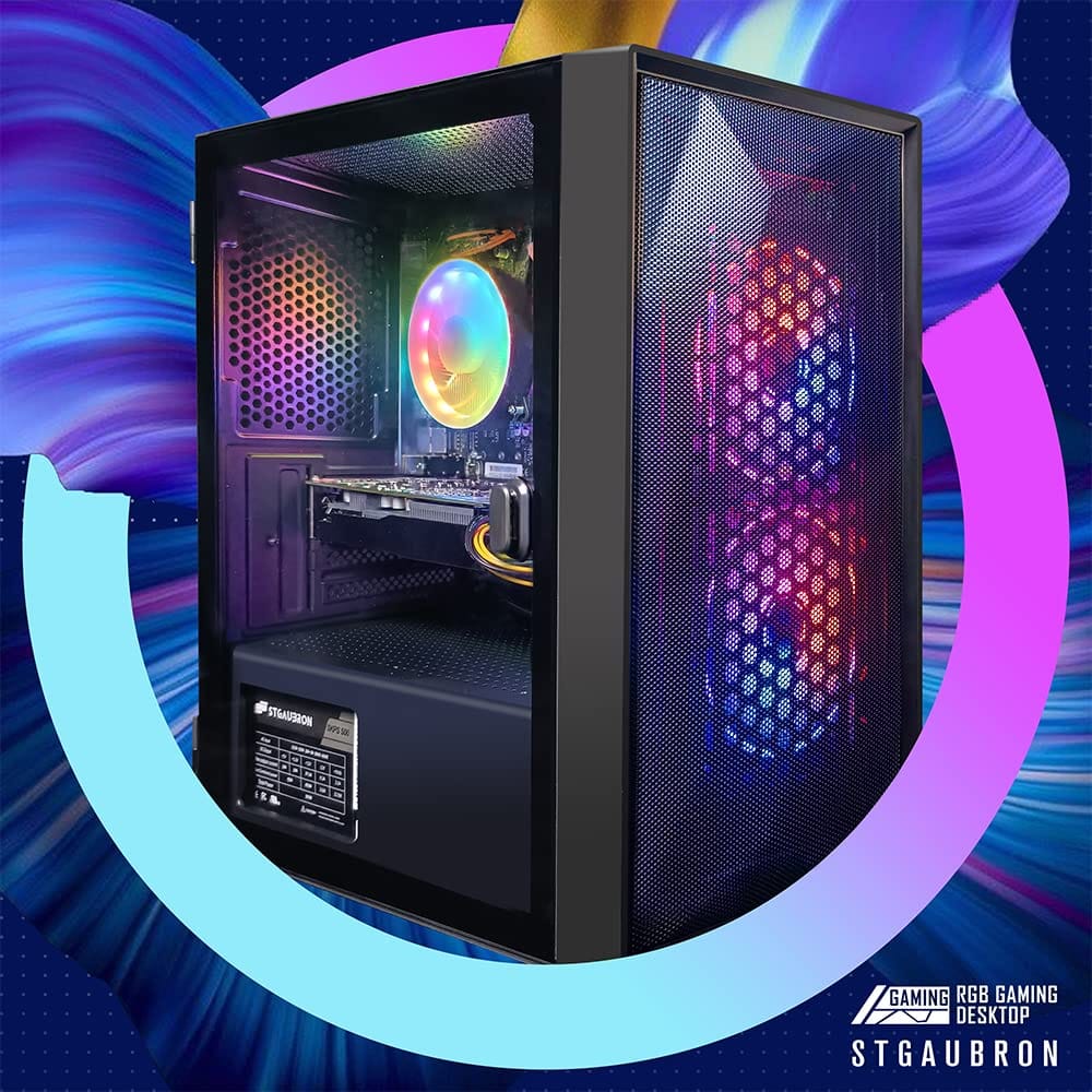 STGAubron Gaming PC Desktop,Core I5,RTX 2060 6G,16G RAM,512G SSD - A-1 Thread Vault