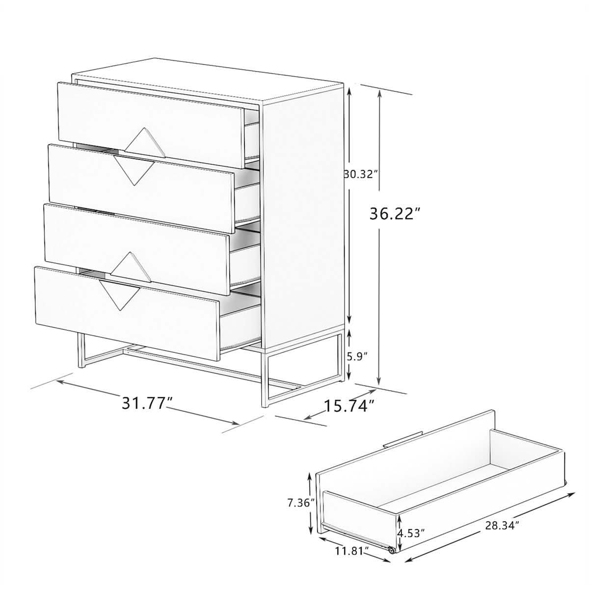 Storage Sideboard Cabinet White - A-1 Thread Vault