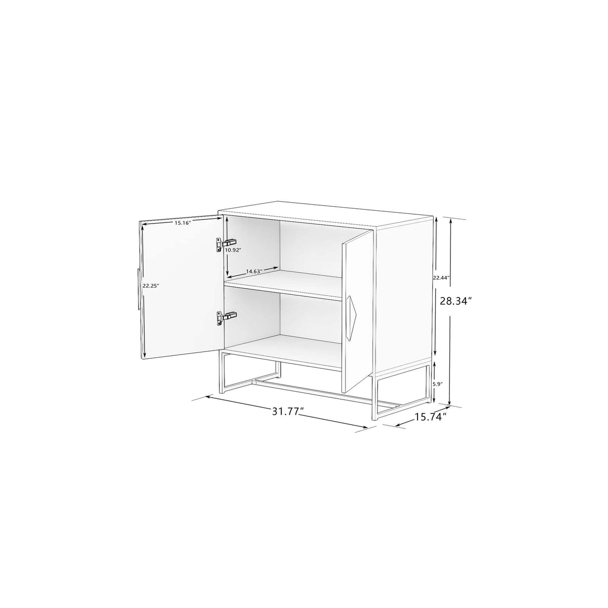 Storage Sideboard Cabinet White - A-1 Thread Vault