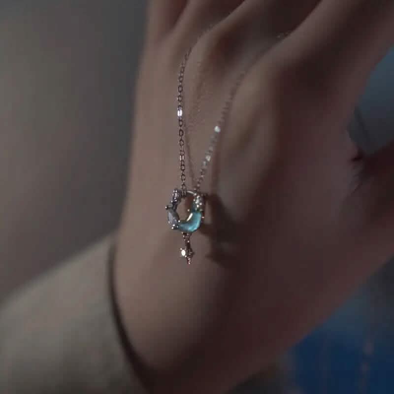 Stunning Moon and Star Birthstone Pendant Necklace - A-1 Thread Vault