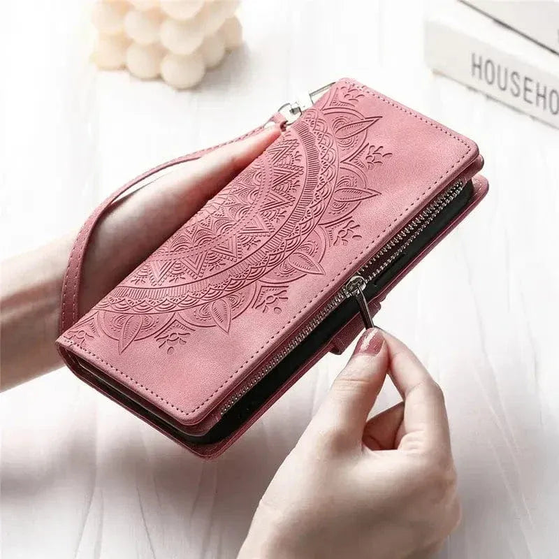 Stylish Leather Lanyard Wallet Case - A-1 Thread Vault