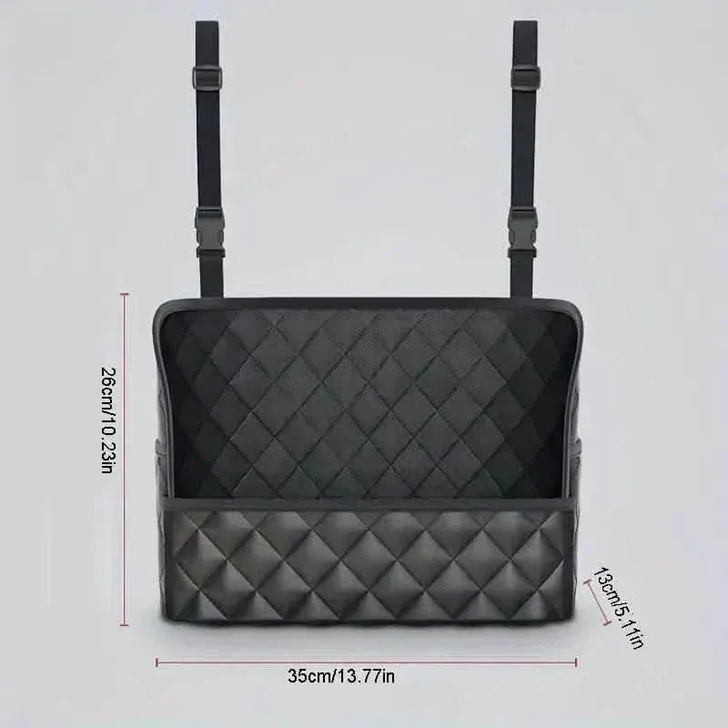 Stylish PU Leather Handbag Car-Mounted Storage Bag - A-1 Thread Vault