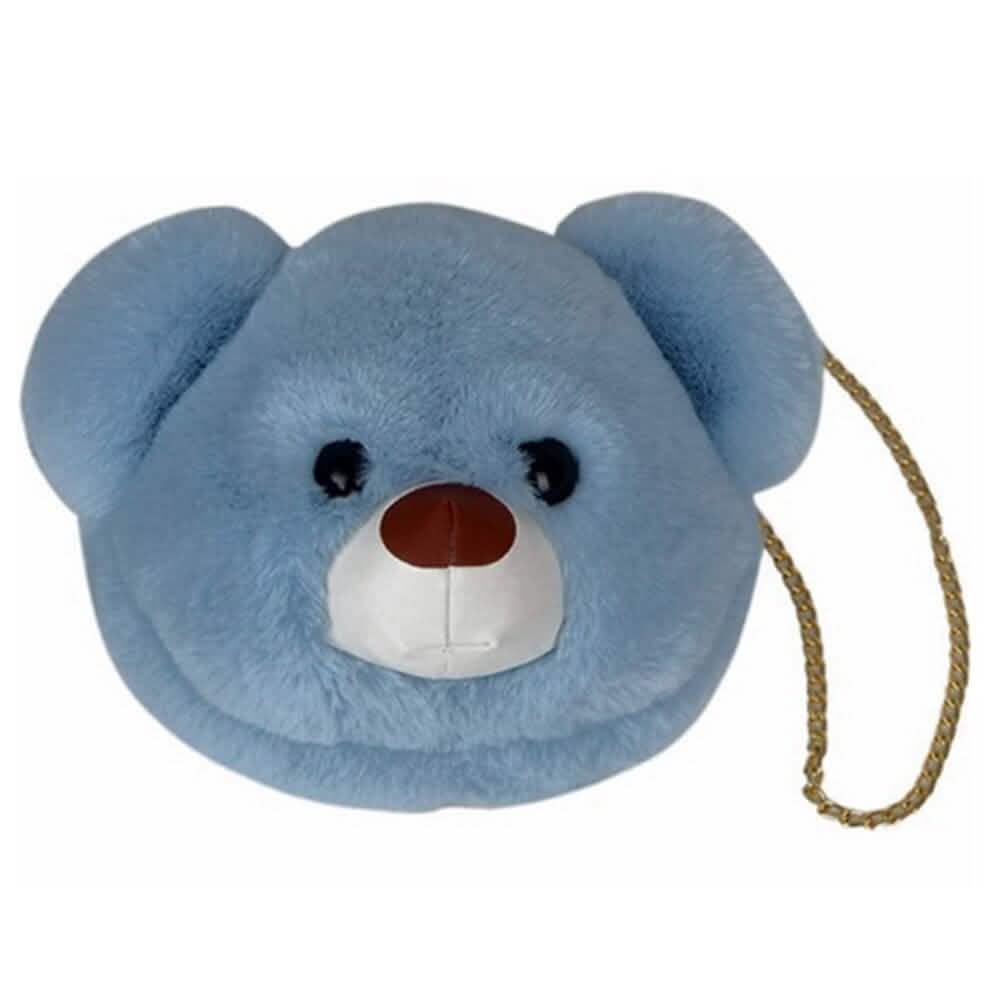 Super Cute Faux Fur Women's Handbag Bear Head Animal - A-1 Thread Vault
